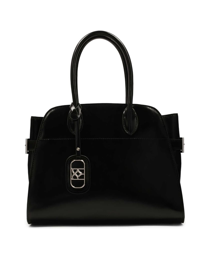 Kazar-Elegante-steife-Handtasche-mit-Griffen-schwarz
