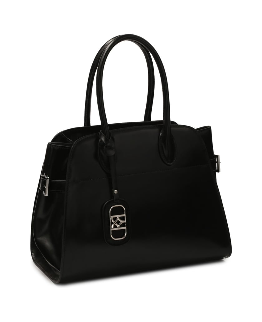 Kazar-Elegante-steife-Handtasche-mit-Griffen-schwarz