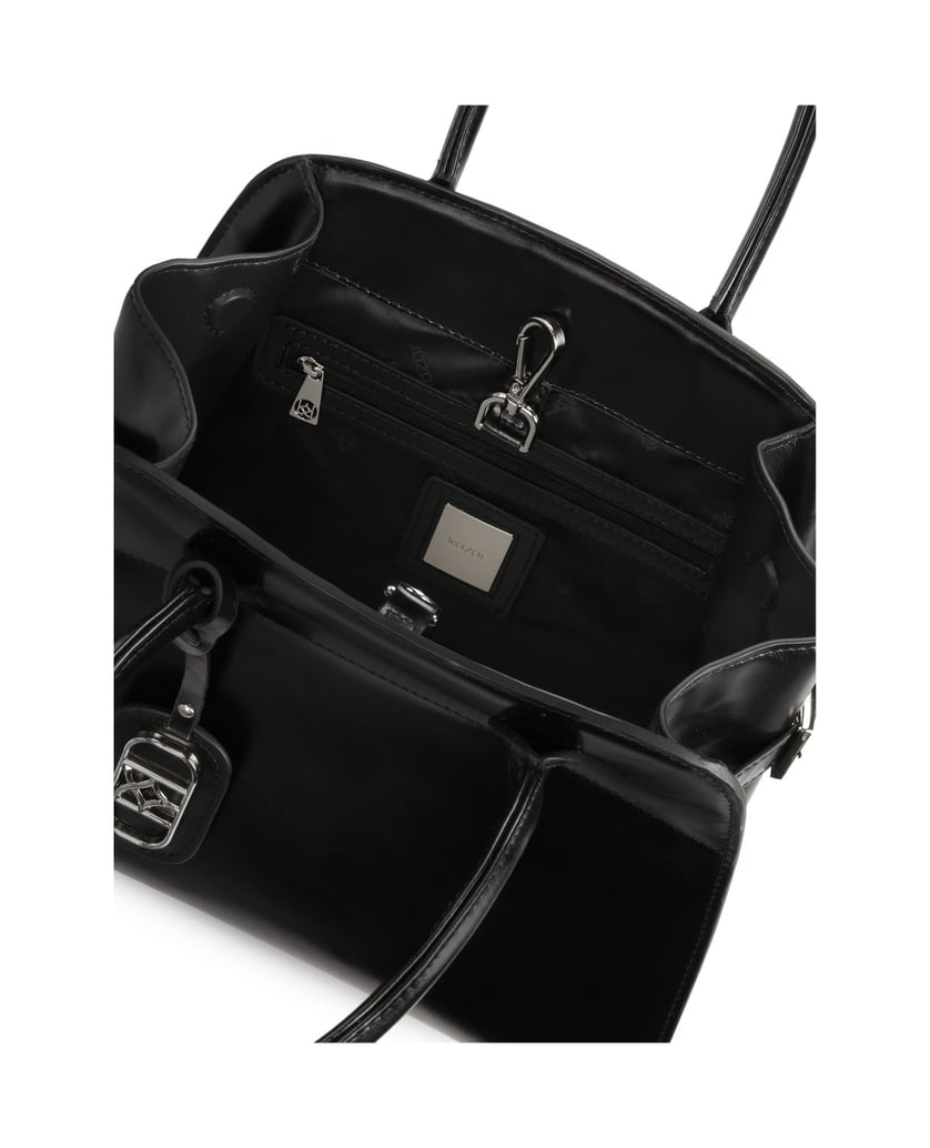 Kazar-Elegante-steife-Handtasche-mit-Griffen-schwarz