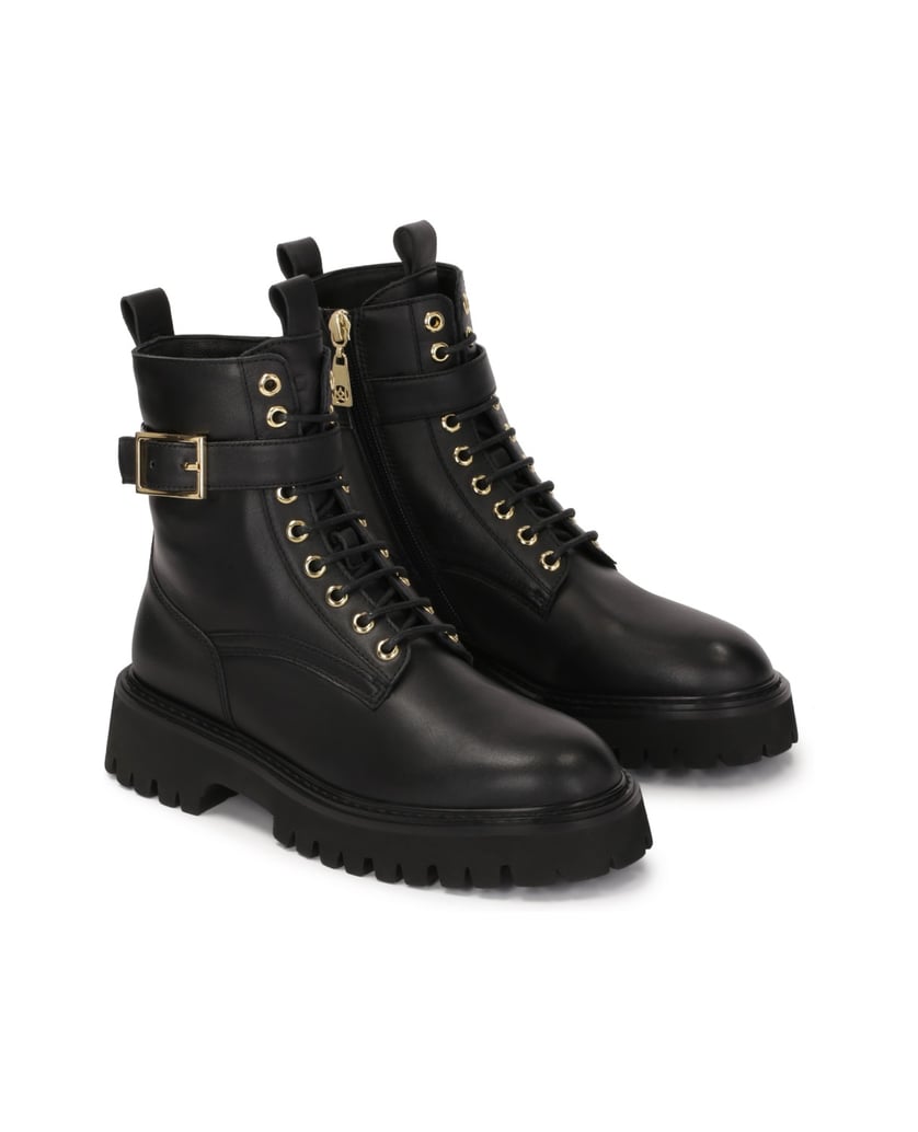 Kazar-Schwarze-Stiefel-mit-Profilsohle-schwarz