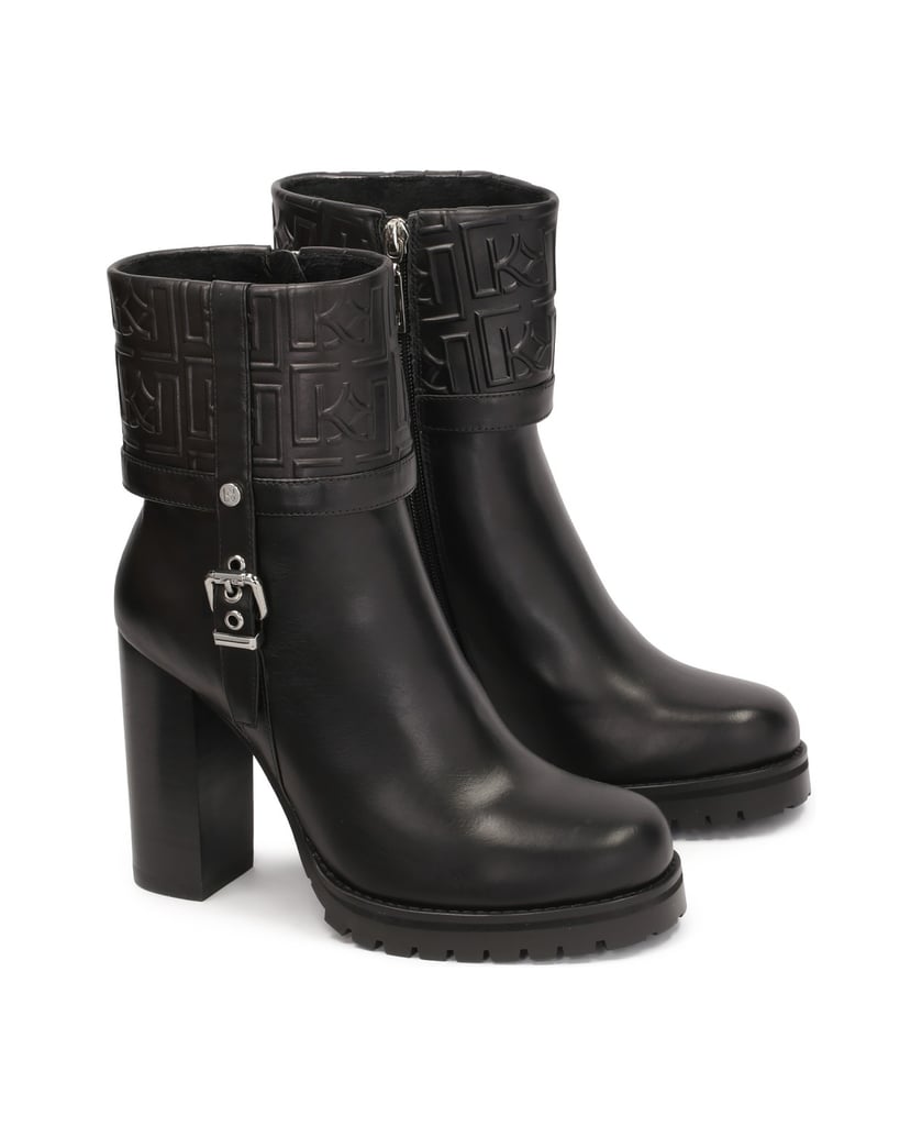 Kazar-Stiefel-mit-umgeschlagenem,-verziertem-Schaft-schwarz