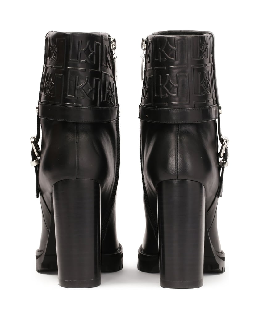 Kazar-Stiefel-mit-umgeschlagenem,-verziertem-Schaft-schwarz