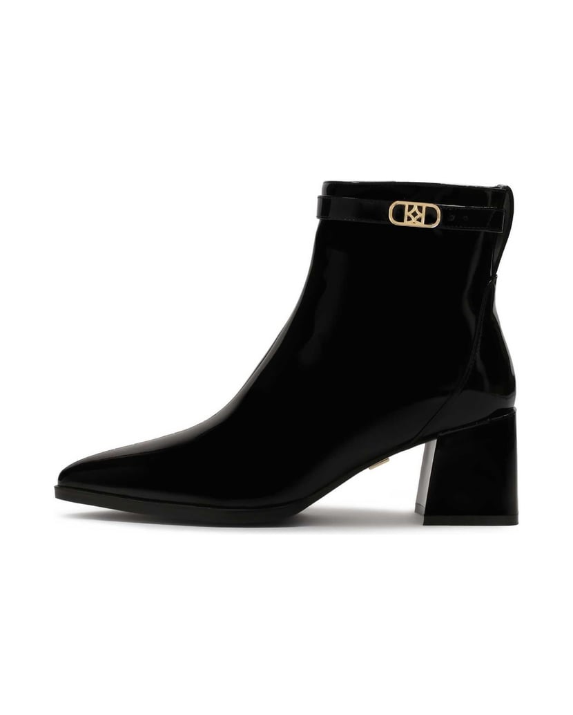 Kazar-Schwarze-Lacklederstiefel-an-einem-Pfosten-schwarz