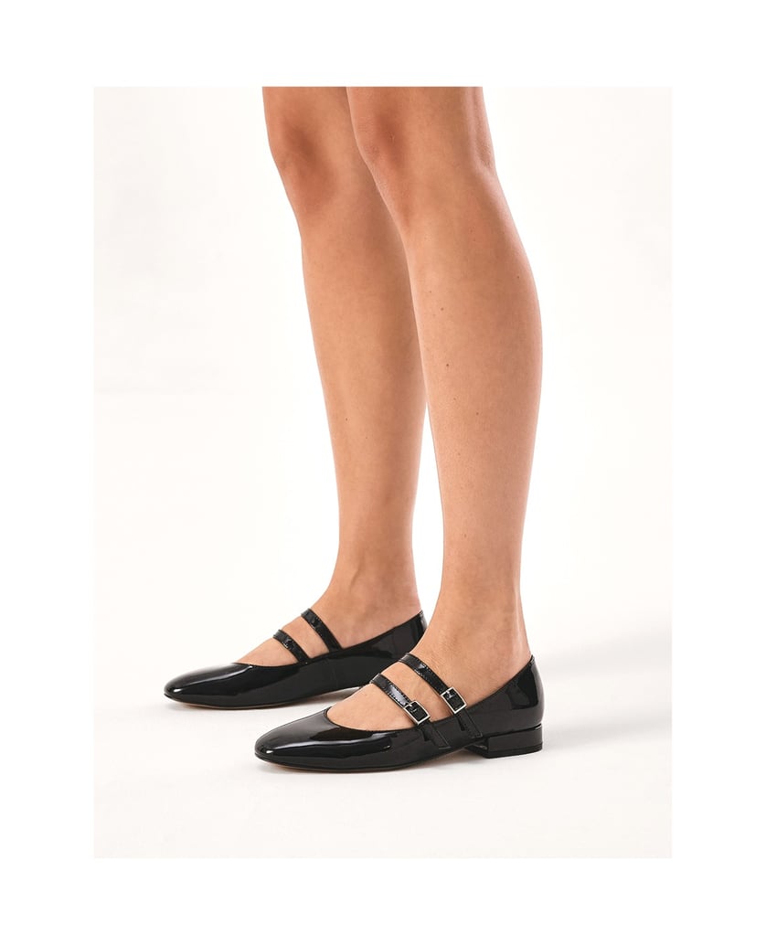 Kazar-Flache-Pumps-aus-Lackleder-von-Mary-Jane-schwarz