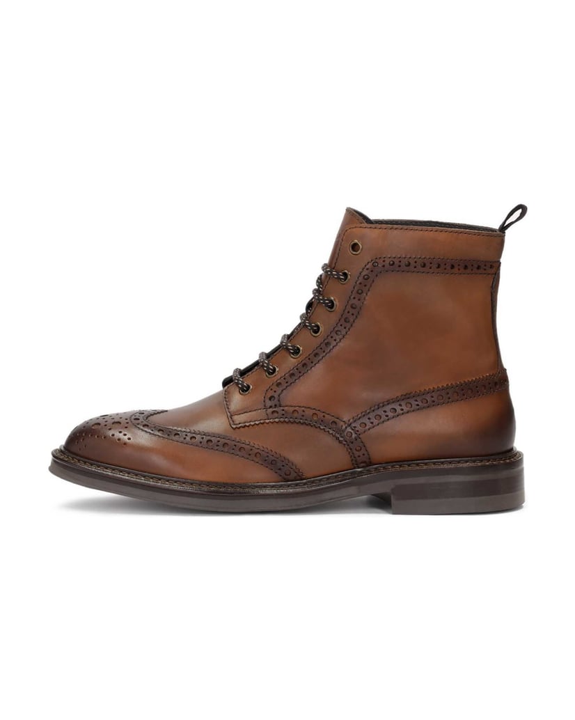 Kazar-Braune-Schnürstiefel-mit-Brogue-Verzierung-braun