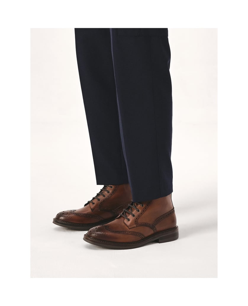 Kazar-Braune-Schnürstiefel-mit-Brogue-Verzierung-braun