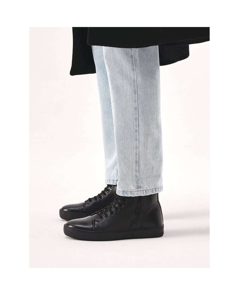 Kazar-Knöchelhohe-Sneaker-aus-Leder-mit-Sliders-schwarz
