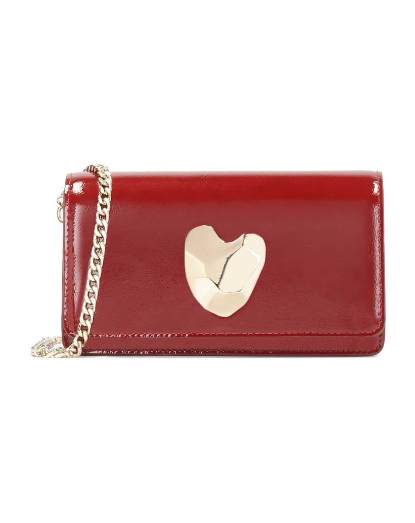 Kazar-Kastanienbraune-Handtasche-aus-geknittertem-Lackleder-rot