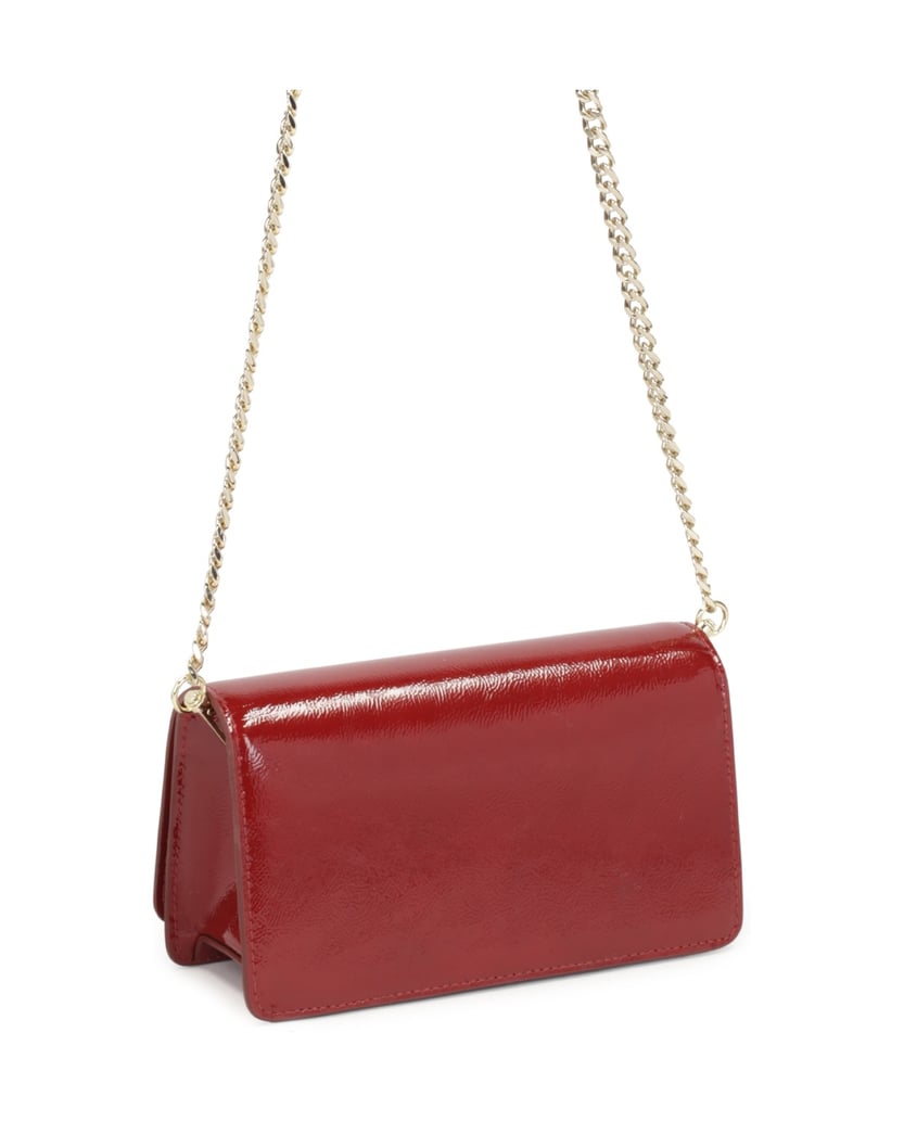 Kazar-Kastanienbraune-Handtasche-aus-geknittertem-Lackleder-rot