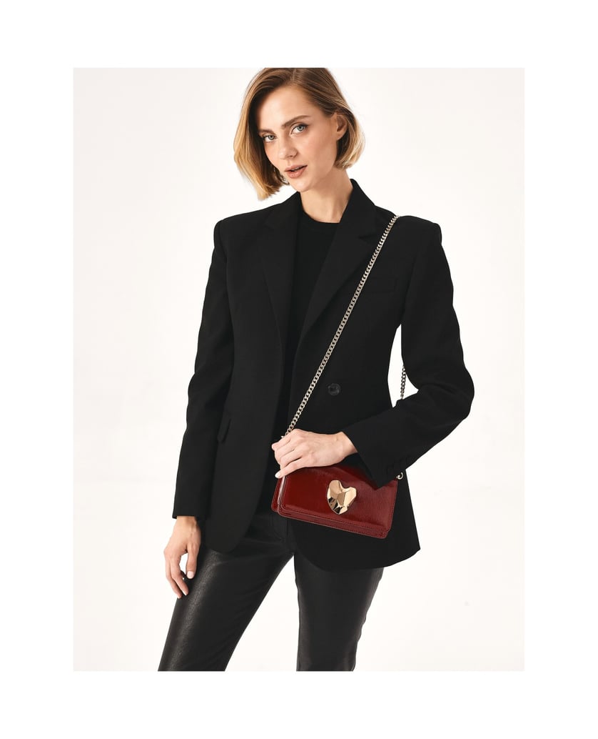 Kazar-Kastanienbraune-Handtasche-aus-geknittertem-Lackleder-rot