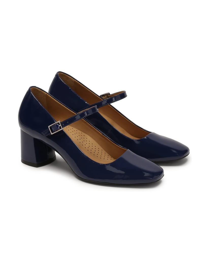 Kazar-Marineblaue-Lackleder-Pumps-mit-niedrigem-Absatz-dunkelblau