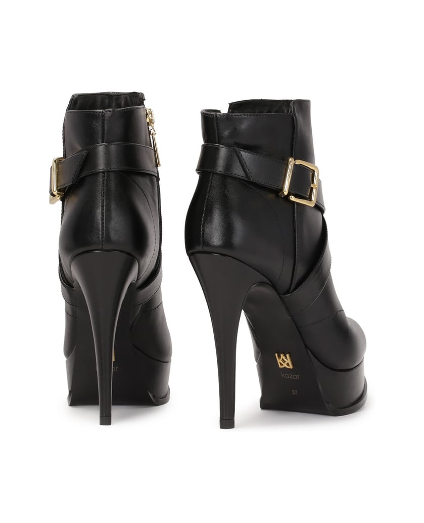 Kazar-Schwarze-Stiefel-mit-hohem-Absatz-und-Plateau-schwarz