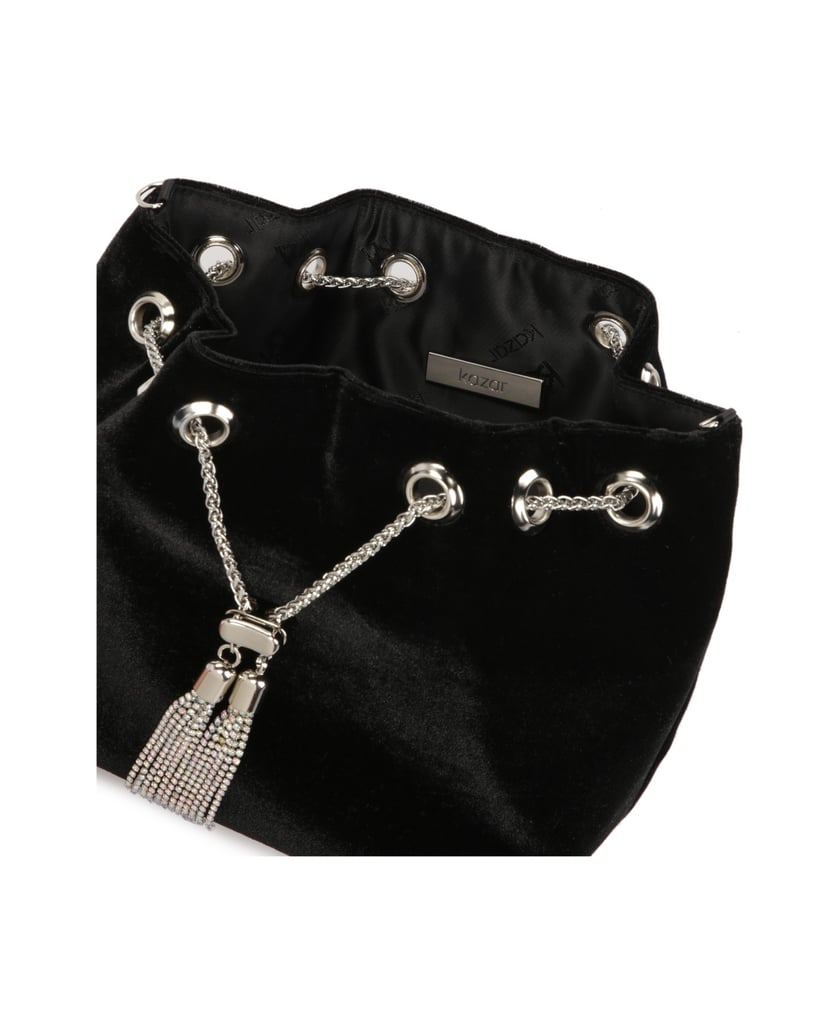 Kazar-Schwarze-Handtasche-aus-weichem-Material-schwarz