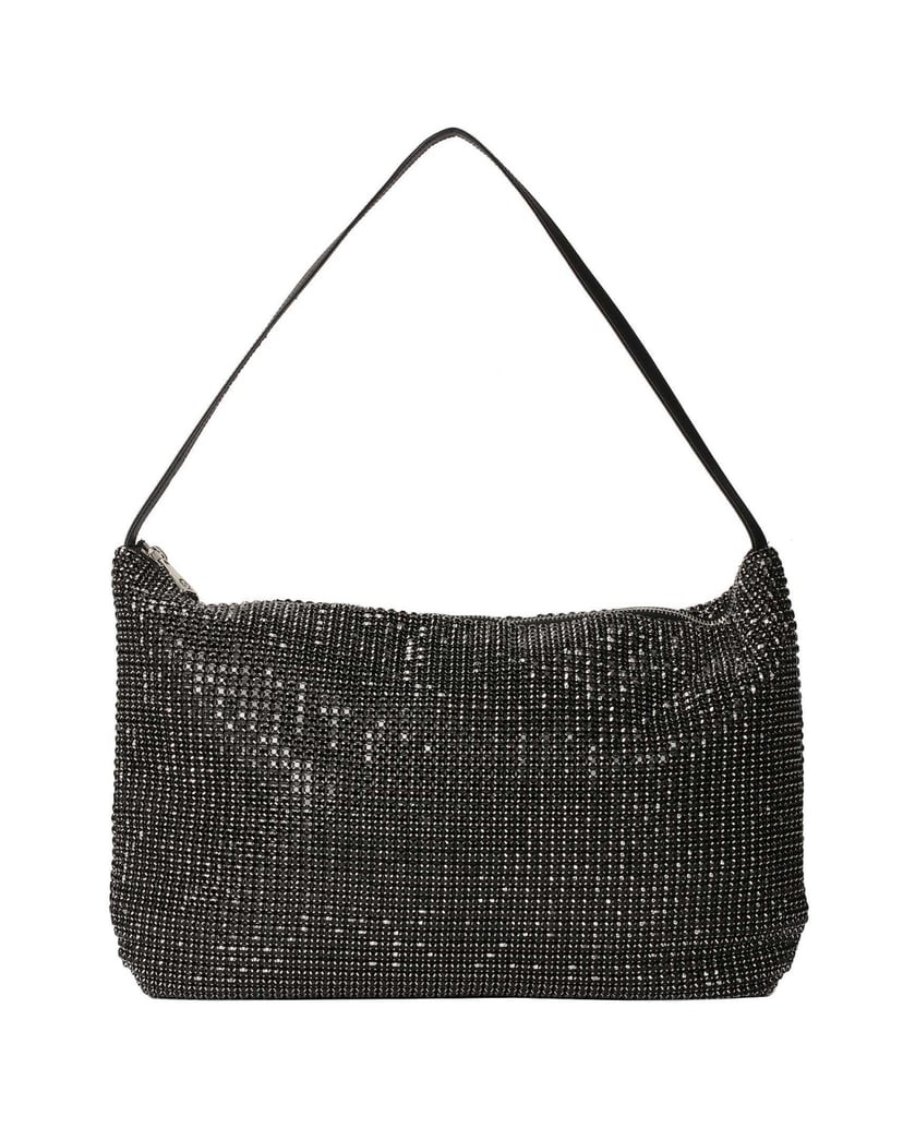 Kazar-Schwarze-Handtasche-mit-Zirkoniasteinen-verziert-schwarz