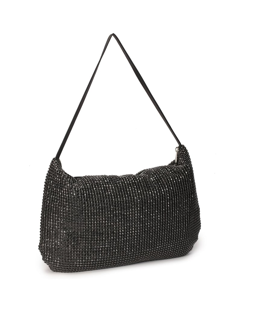 Kazar-Schwarze-Handtasche-mit-Zirkoniasteinen-verziert-schwarz