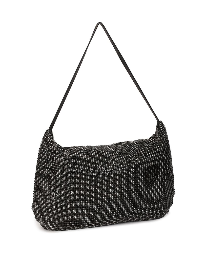 Kazar-Schwarze-Handtasche-mit-Zirkoniasteinen-verziert-schwarz