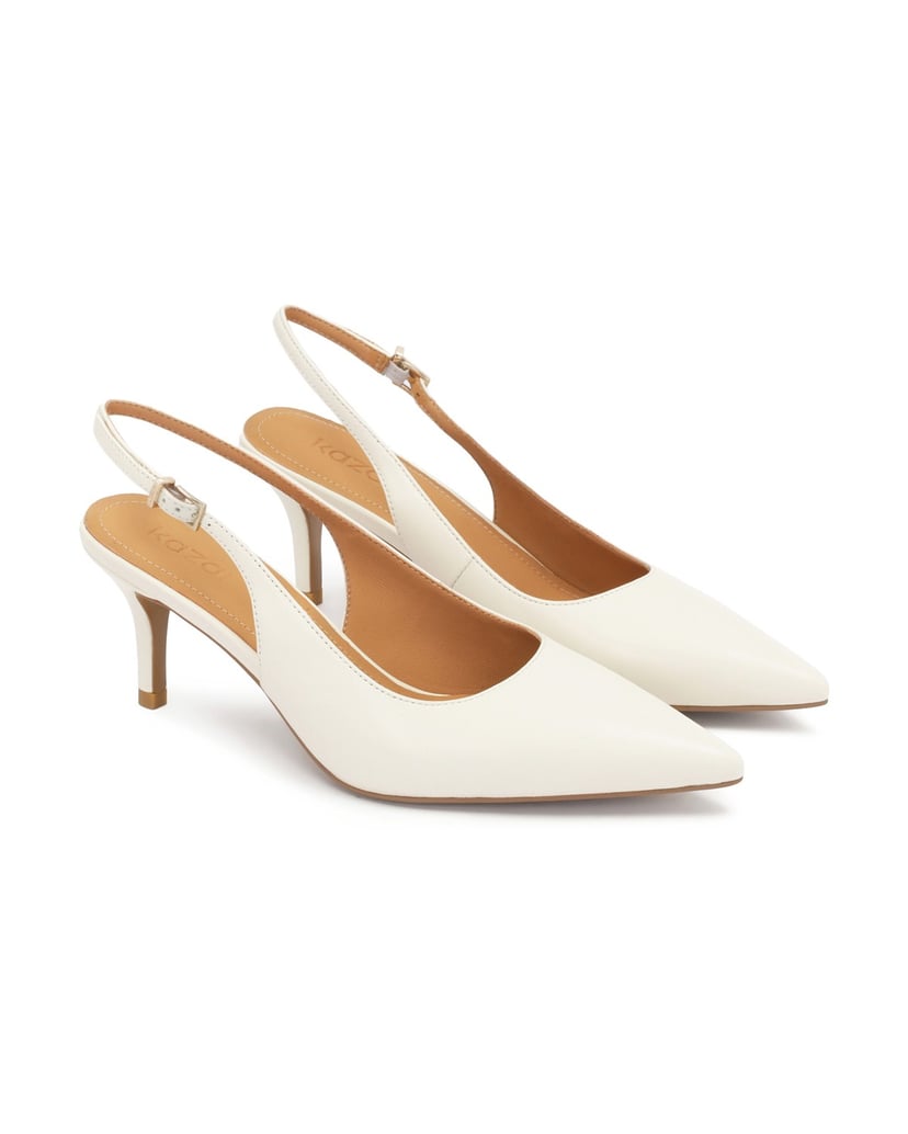 Kazar-Weiße-Pumps-mit-offenem-Absatz-von-Wedding-Collection-weiss