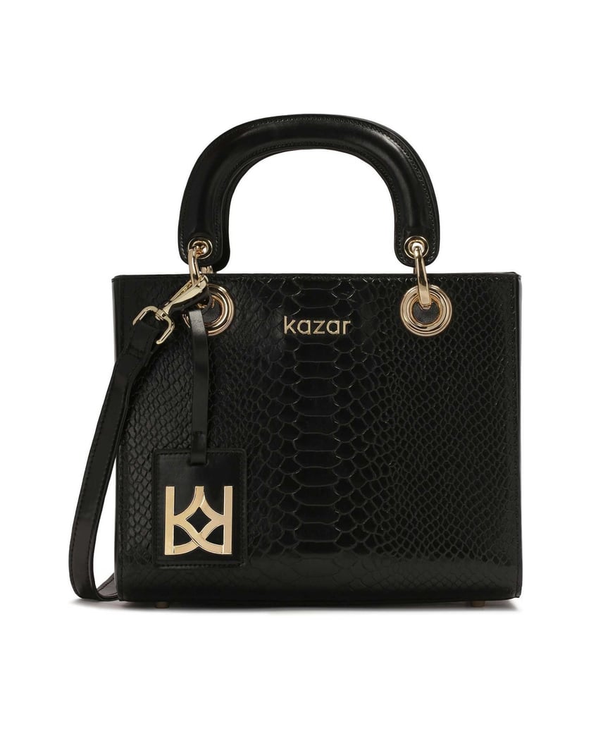 Kazar-Starre-elegante-Handtasche-mit-Griffen-schwarz
