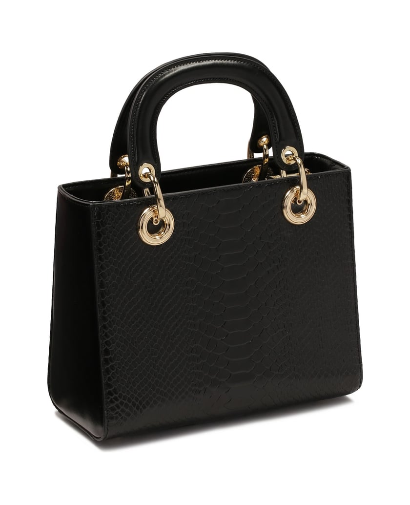 Kazar-Starre-elegante-Handtasche-mit-Griffen-schwarz