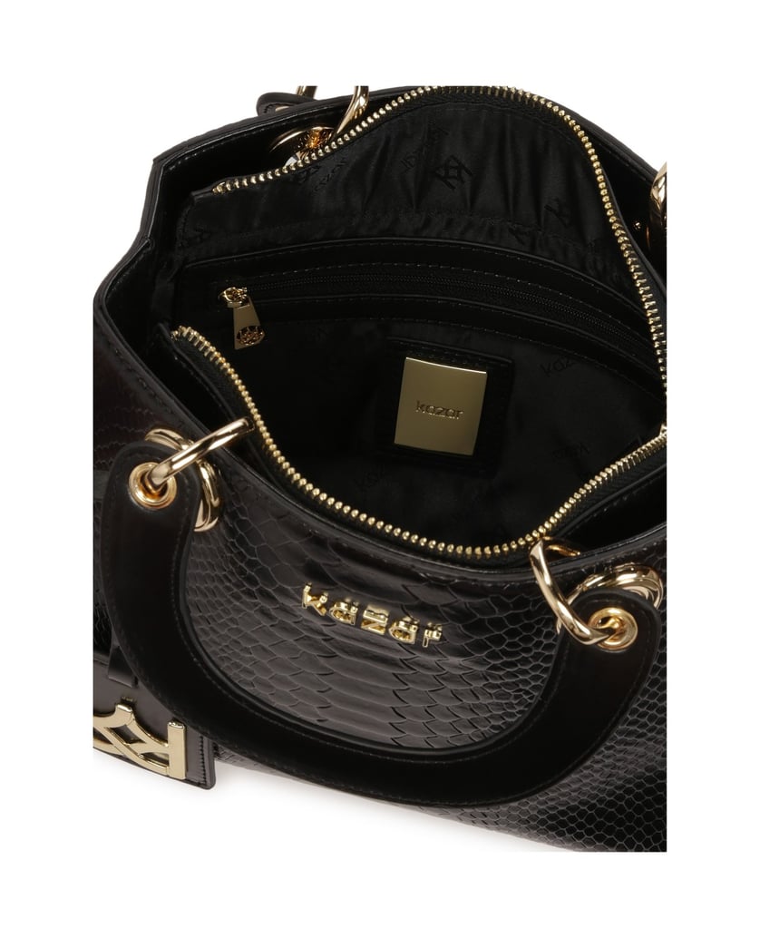 Kazar-Starre-elegante-Handtasche-mit-Griffen-schwarz