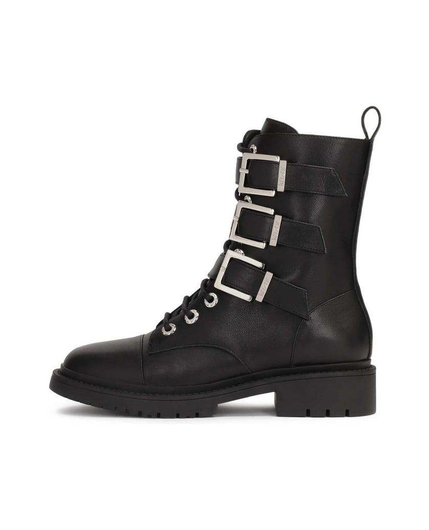 Kazar-Schwarze-Stiefel-mit-drei-Schnallen-verziert-schwarz