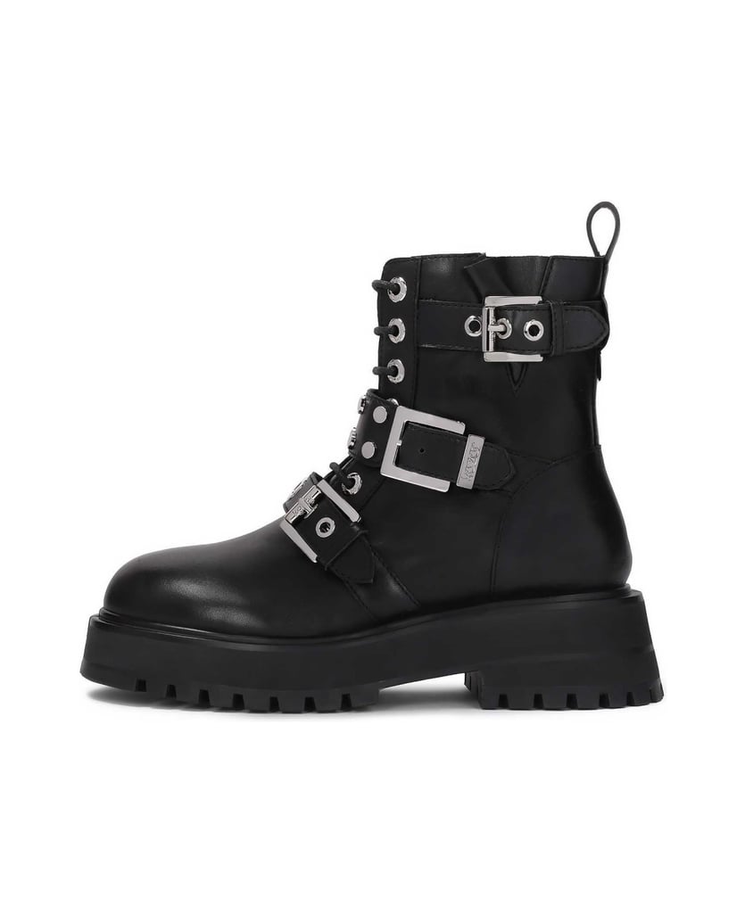 Kazar-Lederstiefel-mit-Metallschnallen-schwarz