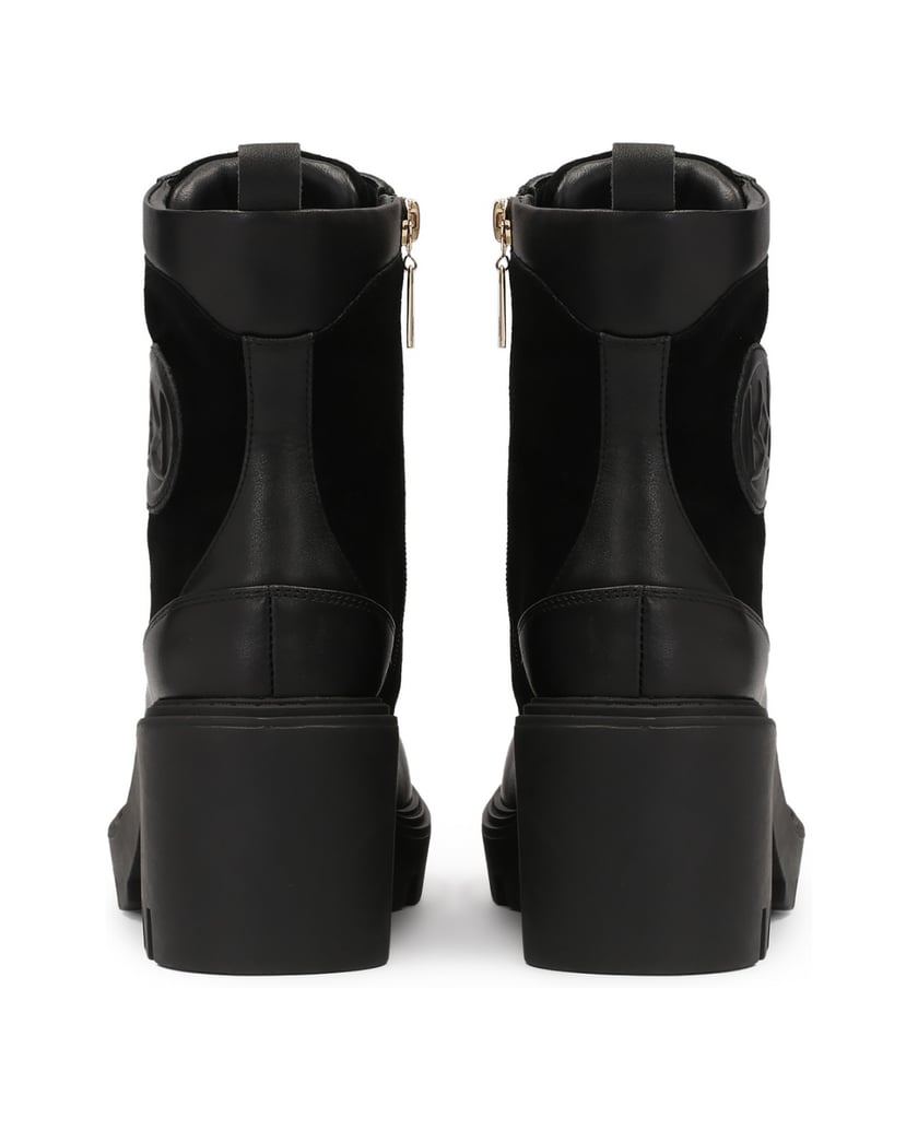 Kazar-Schwarze-hochhackige-Stiefel-mit-Treppensohle-schwarz