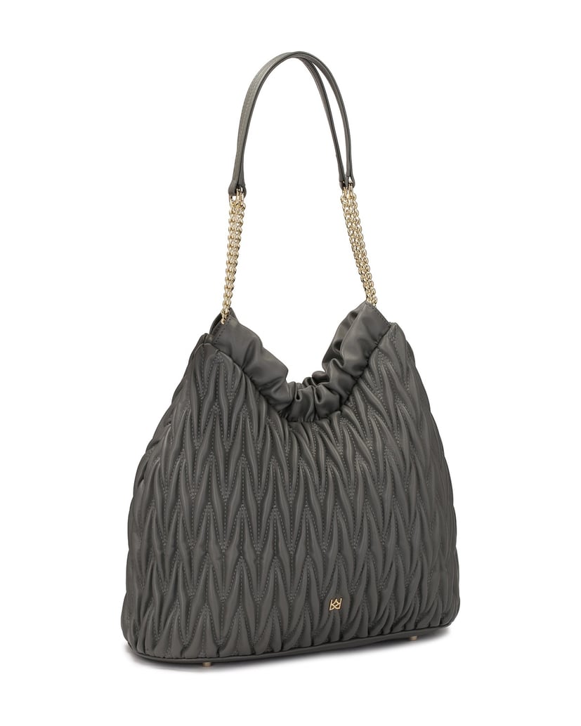 Kazar-Gesteppte-graue-Handtasche-mit-langen-Griffen-grau