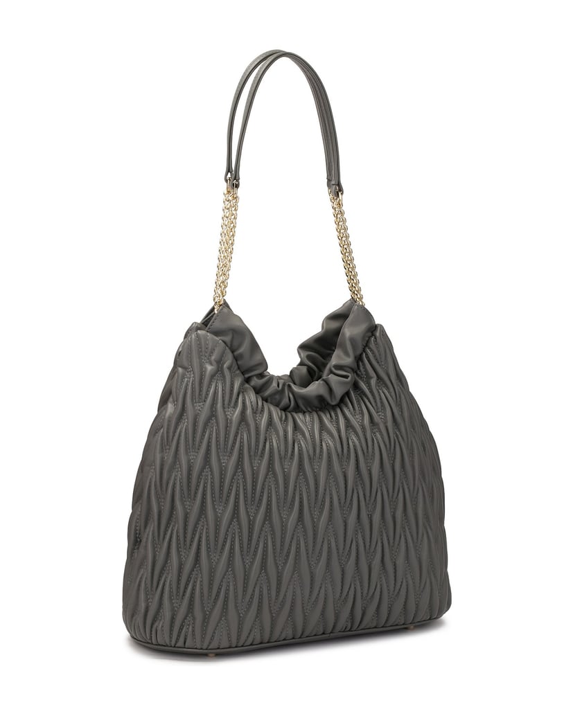 Kazar-Gesteppte-graue-Handtasche-mit-langen-Griffen-grau