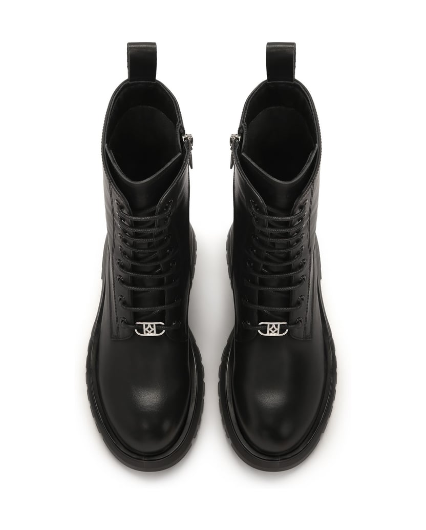 Kazar-Schwarze-Stiefel-mit-hohem-Schaft-im-Militärstil-schwarz