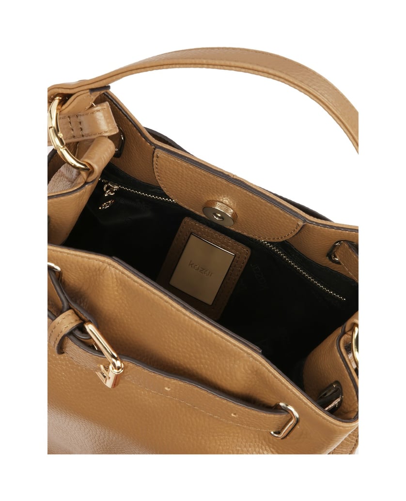 Kazar-Braune-Handtasche-mit-dekorativem-Riemen-camel