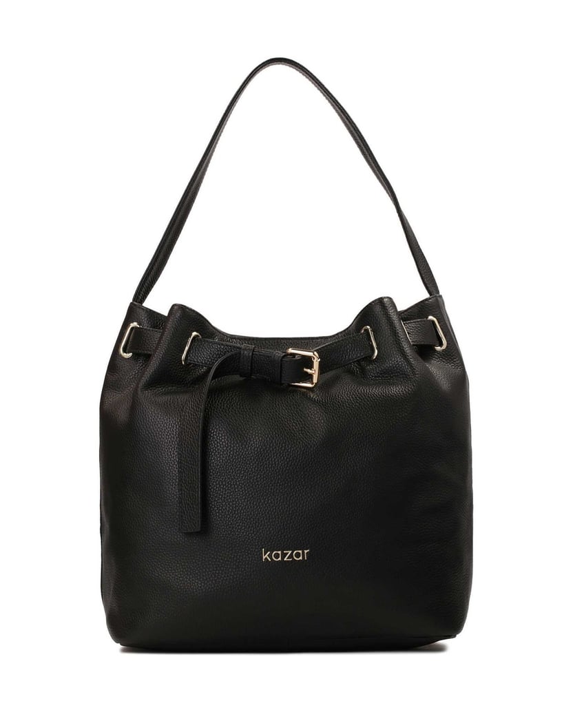 Kazar-Geschmückt-mit-einem-Riemen-schwarze-Lederhandtasche-schwarz