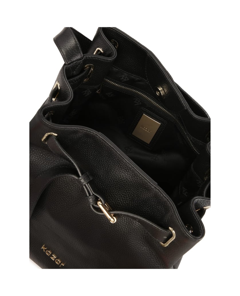 Kazar-Geschmückt-mit-einem-Riemen-schwarze-Lederhandtasche-schwarz