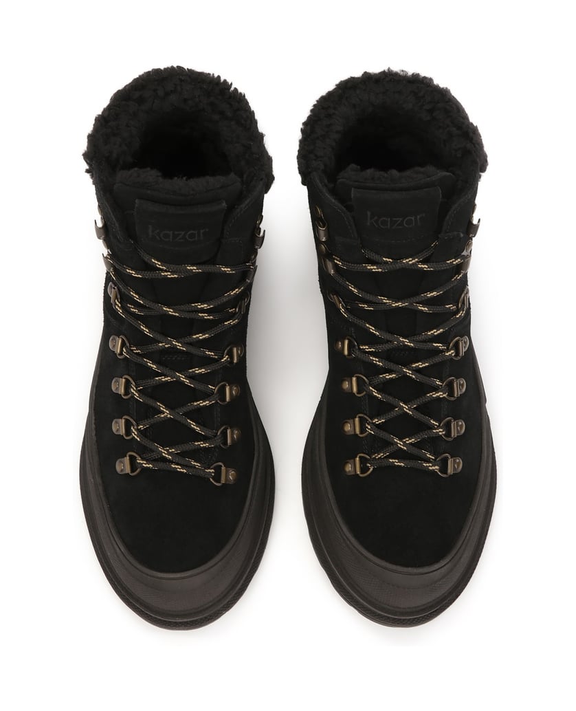 Kazar-Schneestiefel-zum-Schnüren-aus-schwarzem-Wildleder-schwarz