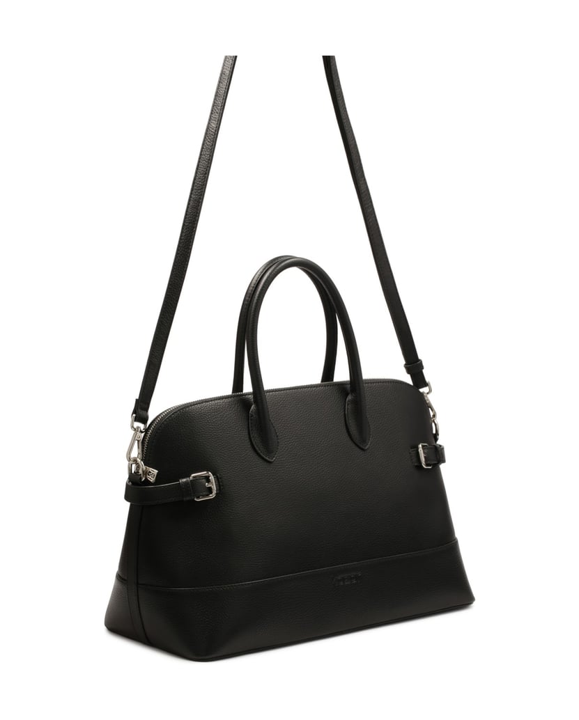 Kazar-Schwarze-Lederhandtasche-mit-Riemen-an-den-Seiten-schwarz