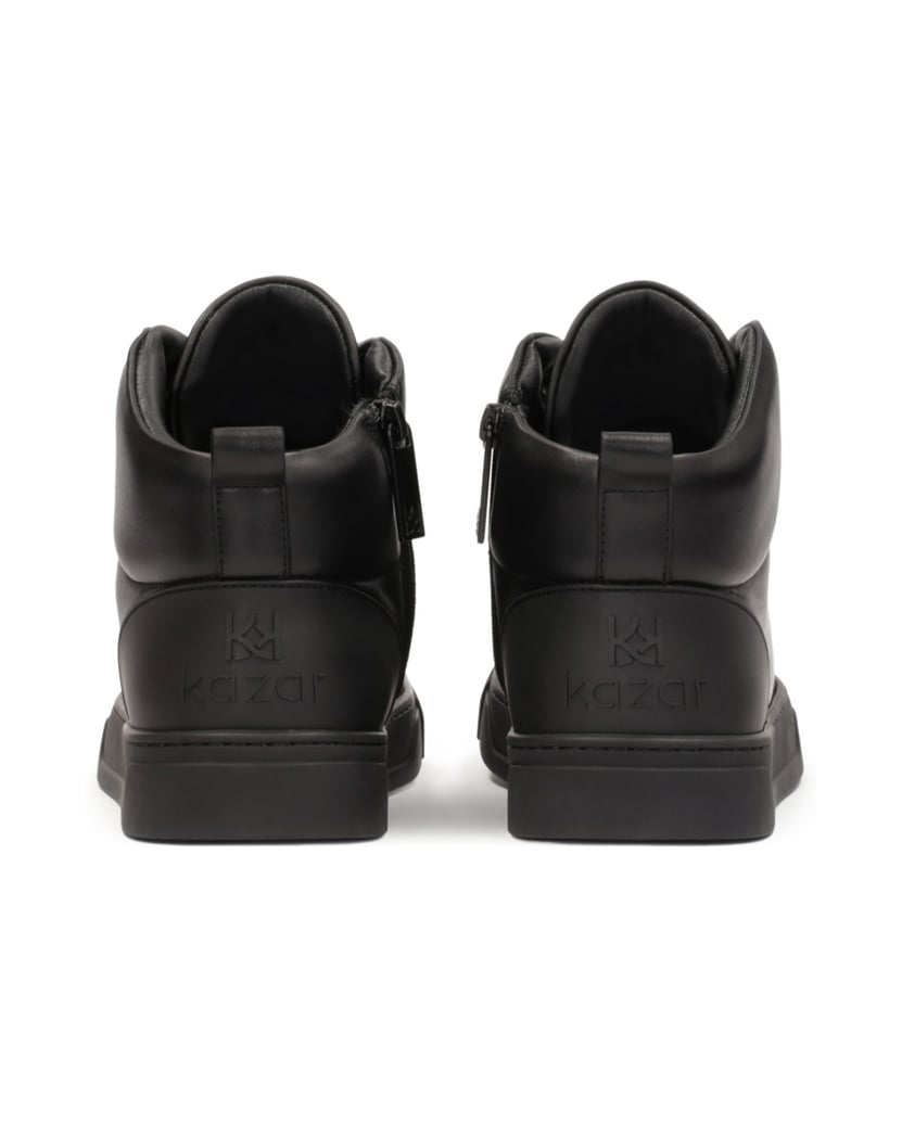 Kazar-Herren-Sneaker-aus-Glattleder-mit-Zehenkappe-aus-Gummi-schwarz