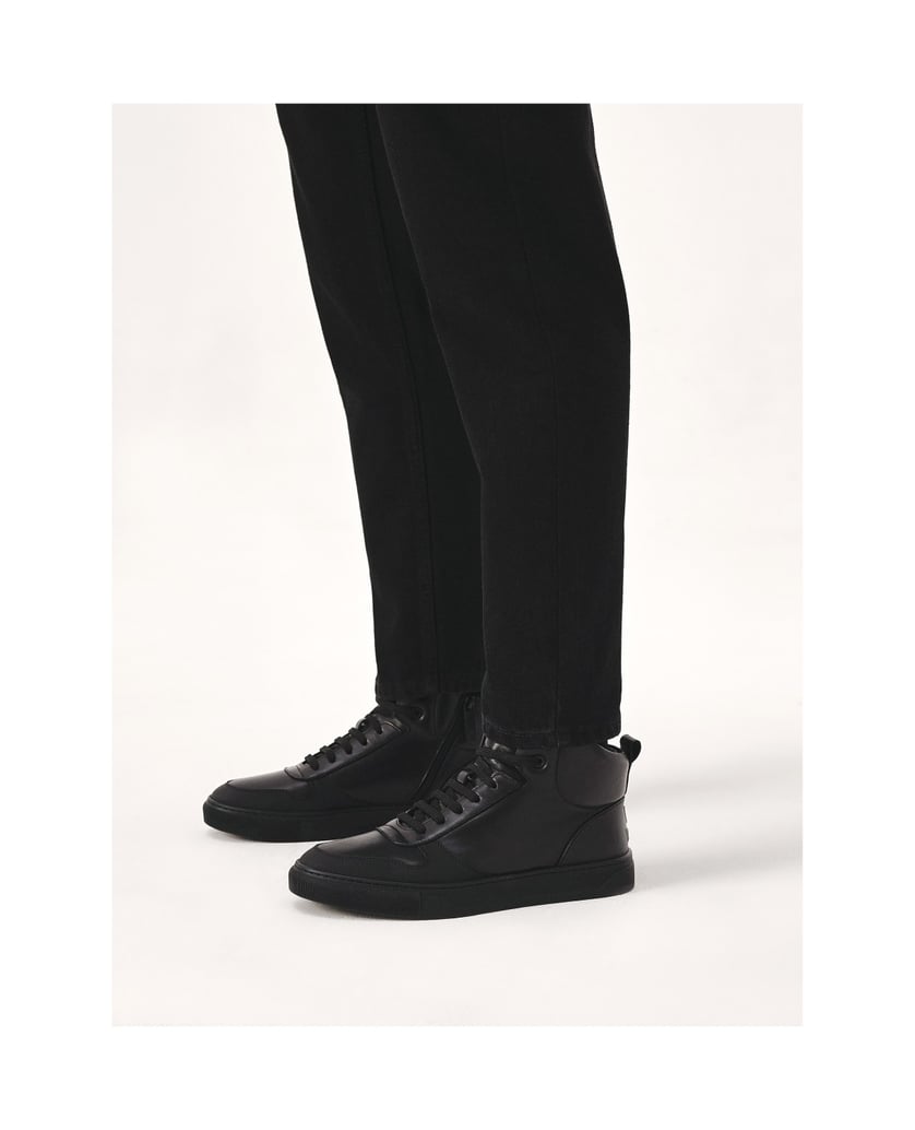 Kazar-Herren-Sneaker-aus-Glattleder-mit-Zehenkappe-aus-Gummi-schwarz