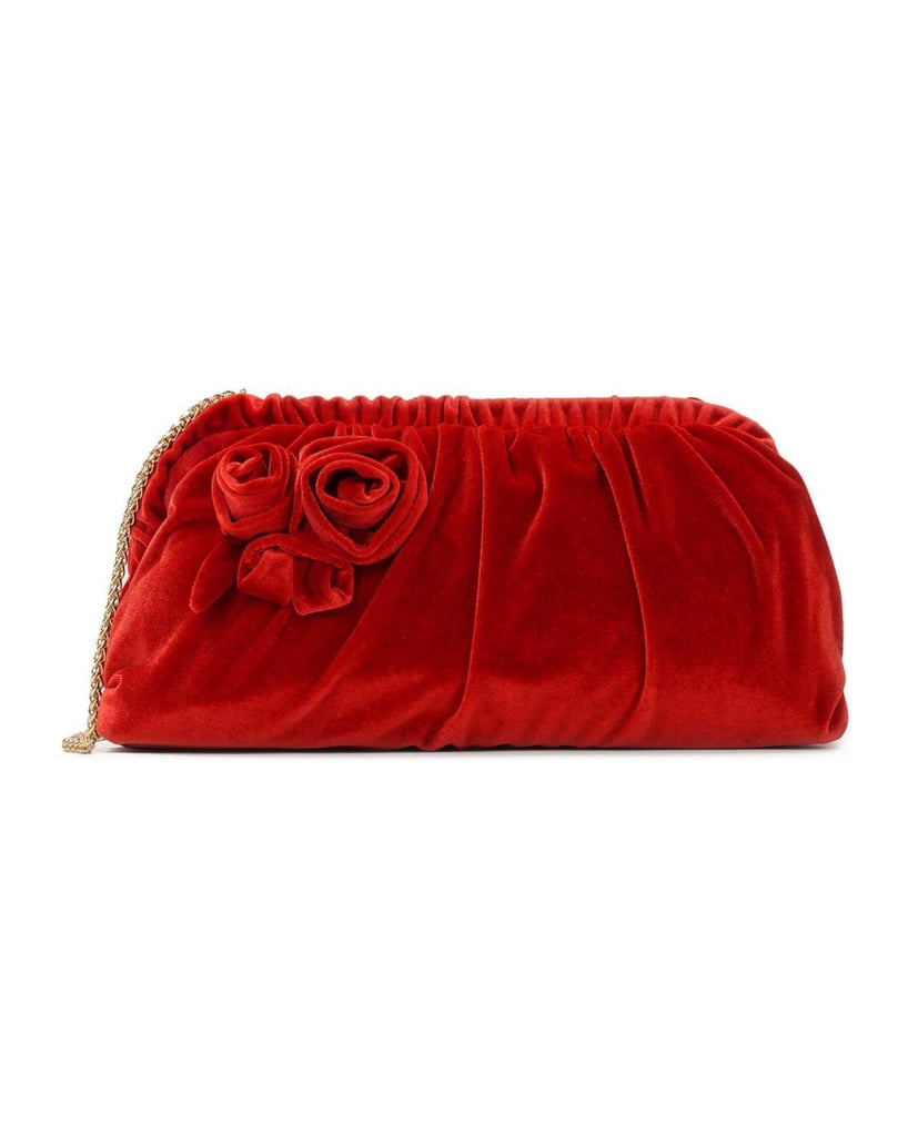 Kazar-Rote-Stoffhandtasche-mit-großen-Blumen-rot