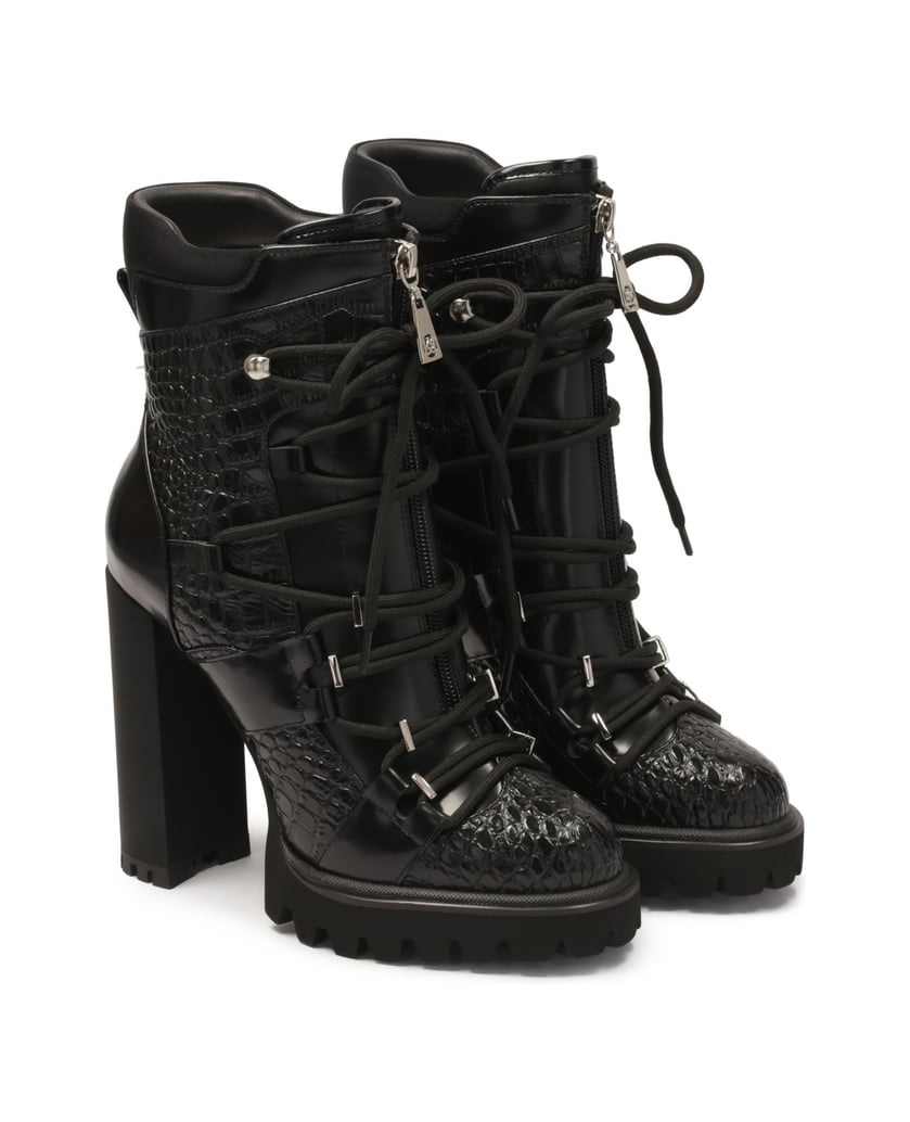 Kazar-Schwarze-Stiefel-aus-geprägtem-Leder-schwarz