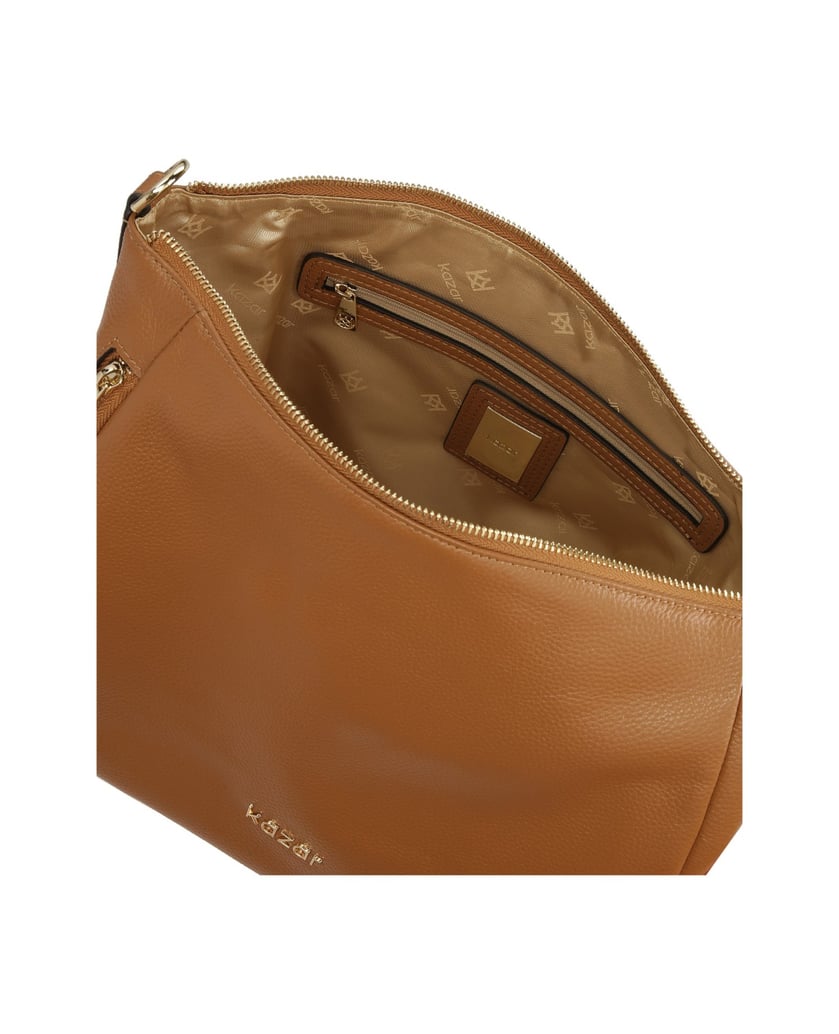 Kazar-Hellbraune-Handtasche-mit-abnehmbarem-Riemen-camel