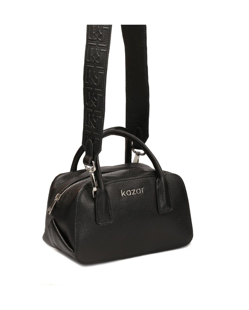 Kazar-Schwarze-kleine-Handtasche-mit-Riemen-und-Griffen-schwarz