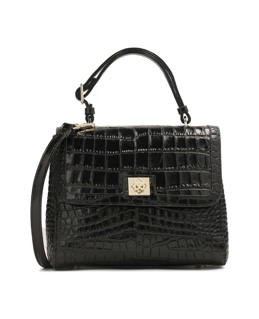 Kazar-Schwarze-Kofferraumtasche-aus-geprägtem-Leder-schwarz