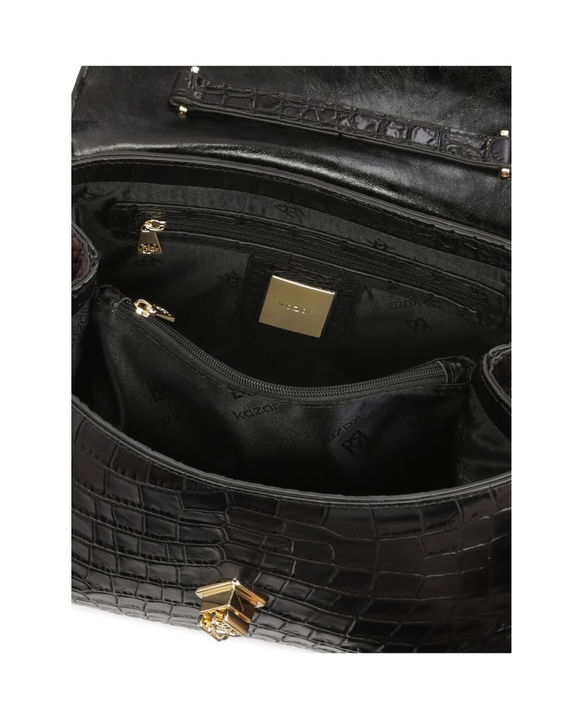 Kazar-Schwarze-Kofferraumtasche-aus-geprägtem-Leder-schwarz