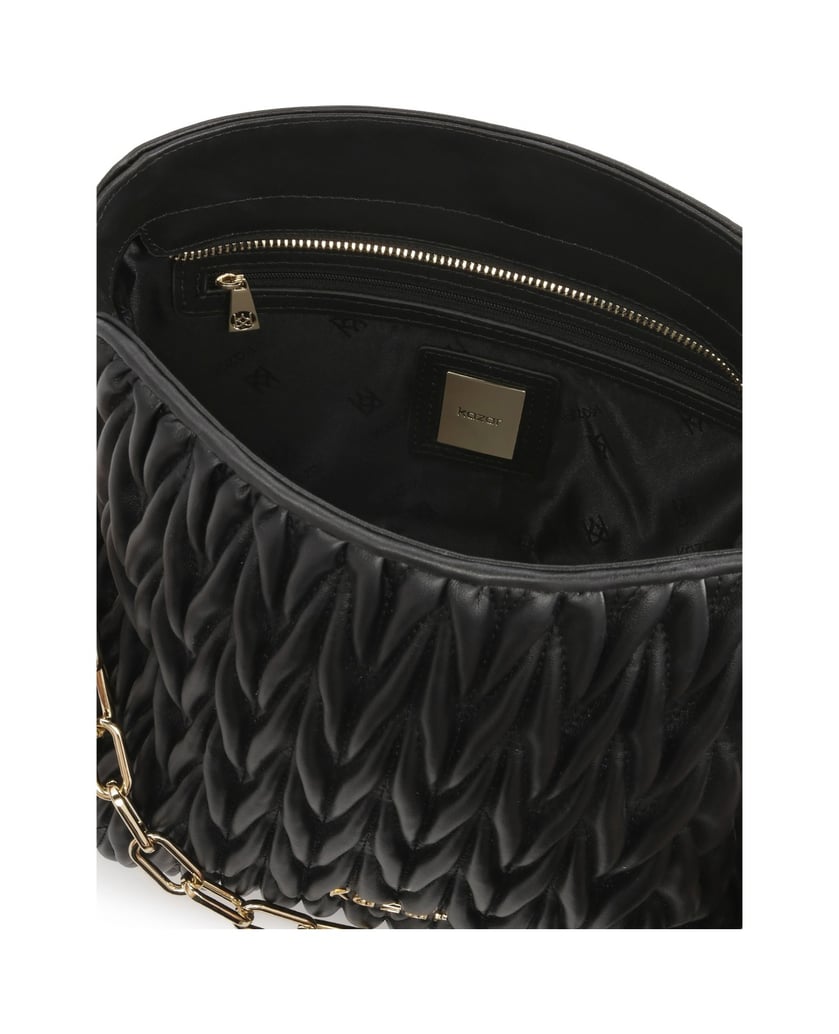 Kazar-Gesteppte-schwarze-Handtasche-mit-Kette-und-abnehmbarem-Riemen-schwarz