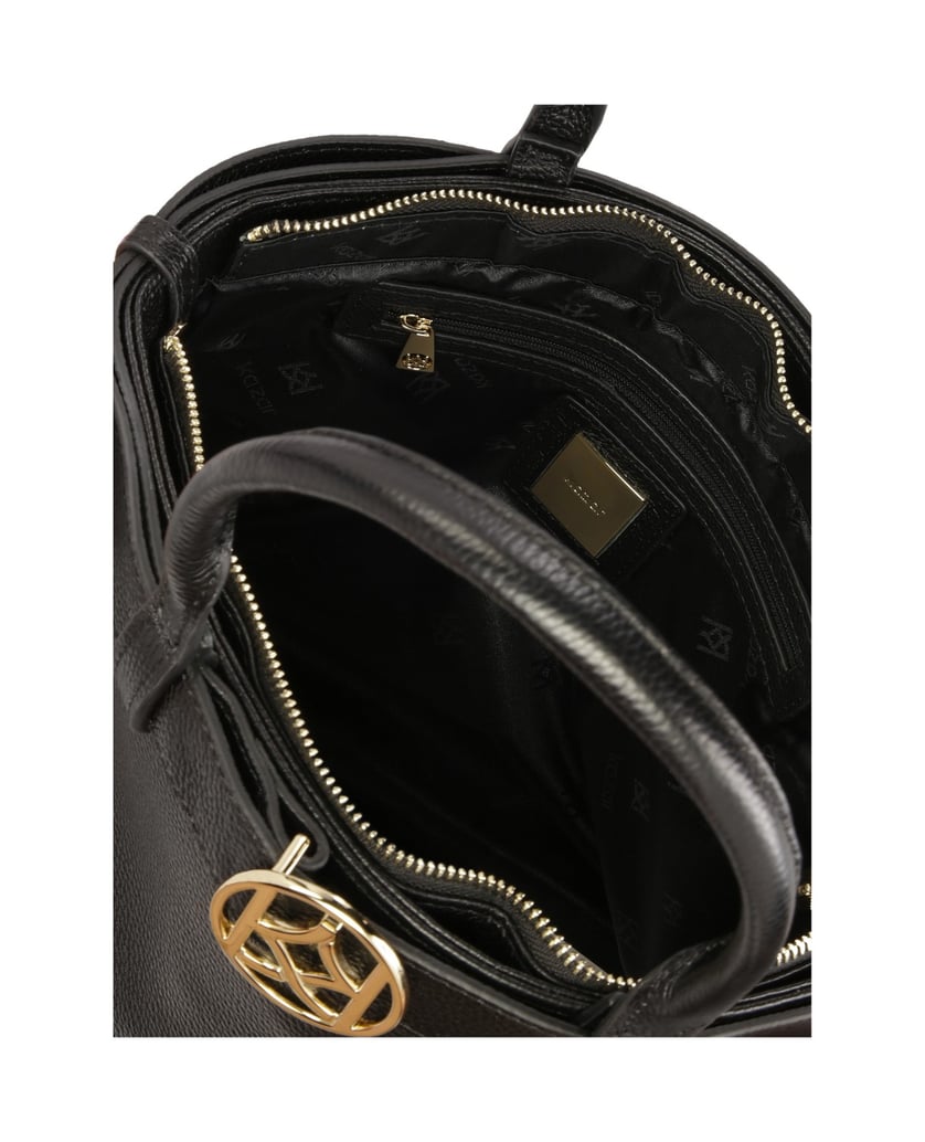 Kazar-Trapeztasche-mit-Riemen-verziert-schwarz
