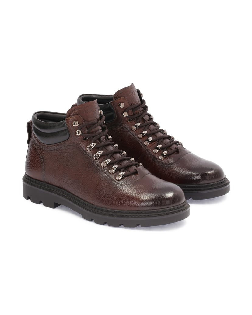 Kazar-Braune-Schnürstiefel-aus-Leder-braun