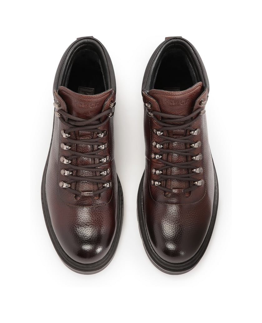 Kazar-Braune-Schnürstiefel-aus-Leder-braun