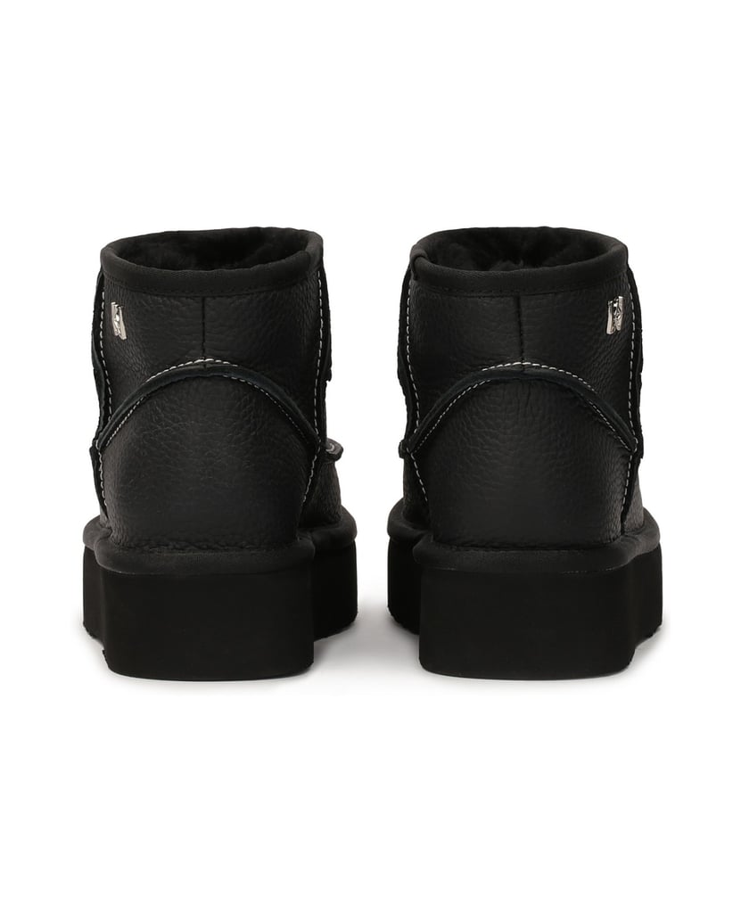 Kazar-Schneestiefel-aus-schwarzem-Leder-mit-weißen-Fäden-schwarz
