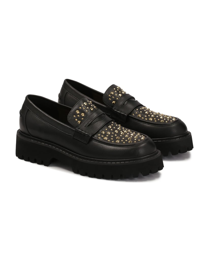 Kazar-Schwarze-Schuhe-mit-goldenen-Strasssteinen-schwarz