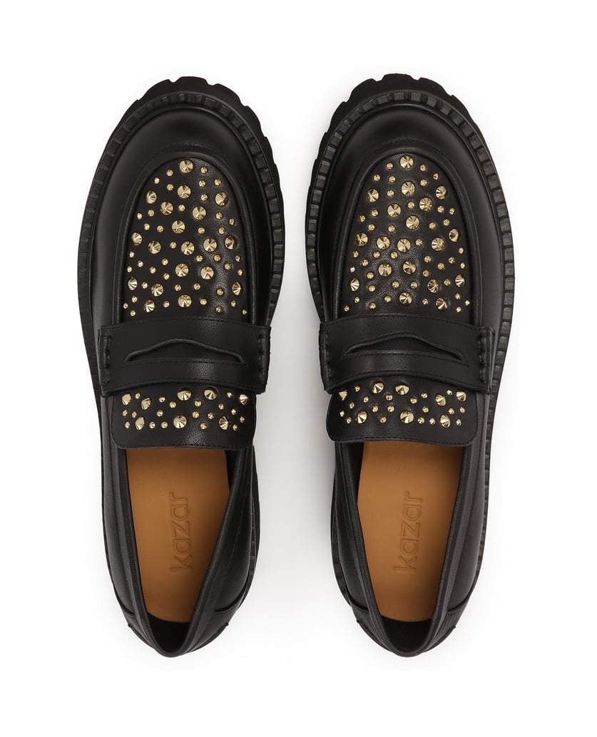 Kazar-Schwarze-Schuhe-mit-goldenen-Strasssteinen-schwarz